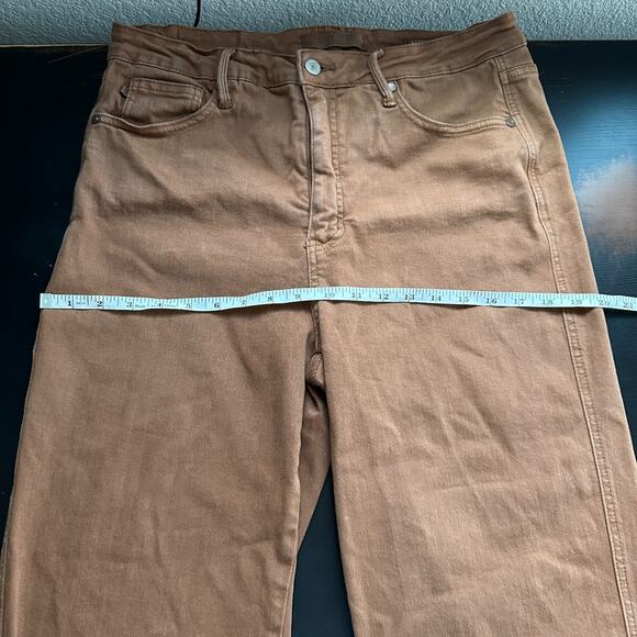 Judy Blue Jeans 15 32 Wide Leg Brown Garment Dyed Stretch Straight Leg Cropped - Picture 8 of 12